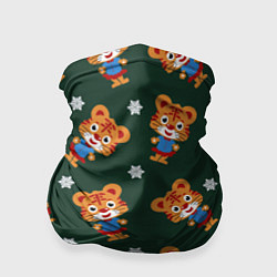 Бандана-труба Тигрёнок и снежинка, цвет: 3D-принт