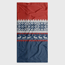 Бандана-труба НОВОГОДНИЙ УЗОР С ОЛЕНЯМИ, цвет: 3D-принт — фото 2