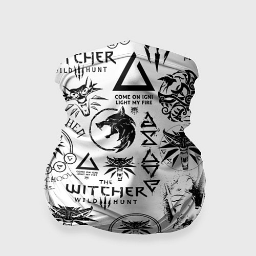 Бандана THE WITCHER LOGOBOMBING ЧЁРНО БЕЛЫЙ ВЕДЬМАК ПАТТЕР / 3D-принт – фото 1