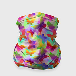 Бандана-труба Разноцветные Бабочки Color, цвет: 3D-принт
