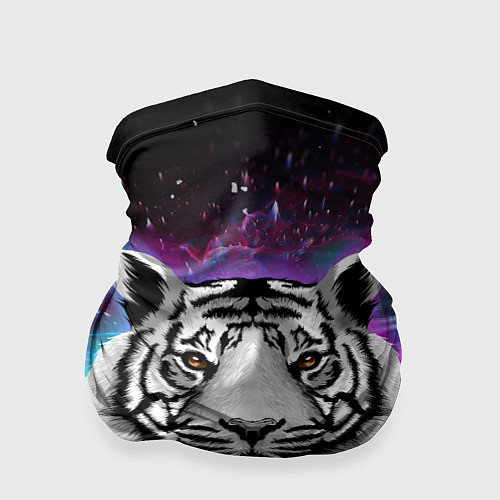 Бандана ТИГР В НЕОНОВОМ КОСМОСЕ NEON TIGER GALAXY / 3D-принт – фото 1