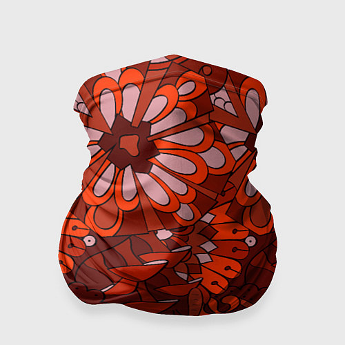 Бандана Красные цветы абстракция / 3D-принт – фото 1
