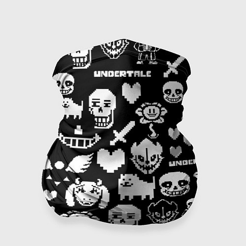 Бандана UNDERTALE PATTERN БЕЛЫЙ / 3D-принт – фото 1