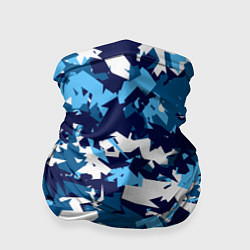 Бандана-труба Сине-бело-голубой камуфляж, цвет: 3D-принт
