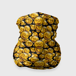 Бандана-труба Золотые Монеты Bitcoin, цвет: 3D-принт
