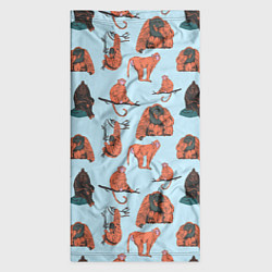 Бандана-труба Обезьянки паттерн, цвет: 3D-принт — фото 2