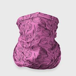 Бандана-труба Узор тюльпанов, цвет: 3D-принт