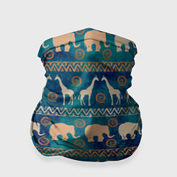 Бандана-труба Жирафы и слоны, цвет: 3D-принт