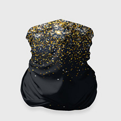 Бандана-труба Золотые блестки на темном фоне Сияющий глиттер, бл, цвет: 3D-принт