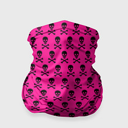 Бандана-труба Розовый фон с черепами паттерн, цвет: 3D-принт