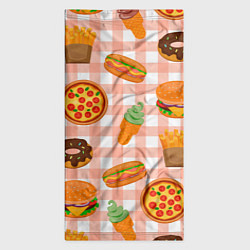 Бандана-труба PIZZA DONUT BURGER FRIES ICE CREAM pattern, цвет: 3D-принт — фото 2