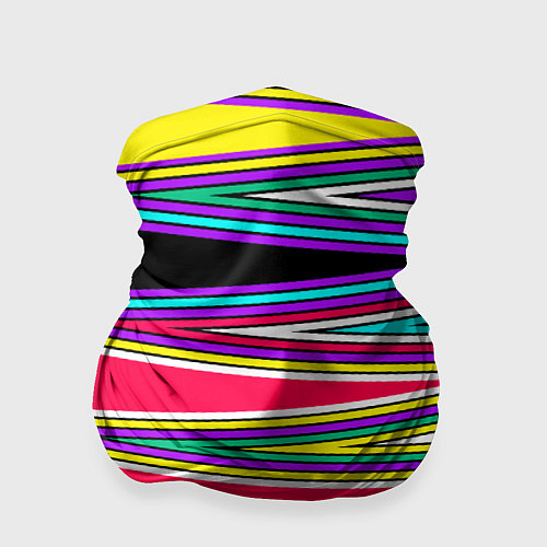 Бандана Разноцветный радужный полосатый принт / 3D-принт – фото 1
