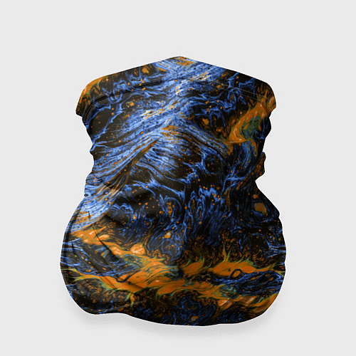 Бандана Оранжево-Синяя Вулканическая Лава / 3D-принт – фото 1
