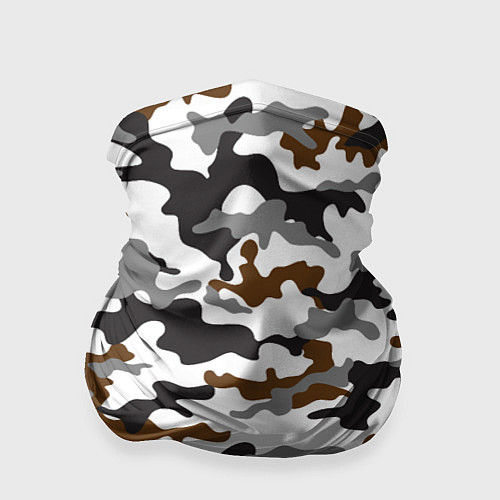 Бандана Камуфляж Чёрно-Белый Camouflage Black-White / 3D-принт – фото 1