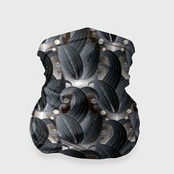 Бандана-труба Стильные черные листья, цвет: 3D-принт