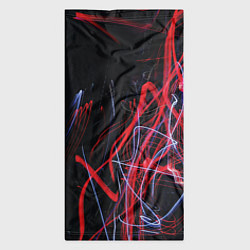 Бандана-труба Неоновые лучи в абстракции - Красный и синий, цвет: 3D-принт — фото 2