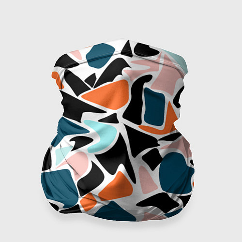Бандана Абстрактный современный разноцветный узор в оранже / 3D-принт – фото 1