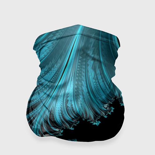 Бандана Черный с голубым неоновый фрактал Ледяная абстракц / 3D-принт – фото 1