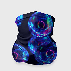 Бандана-труба Неоновые сюрреалистичные пузыри - Синий, цвет: 3D-принт