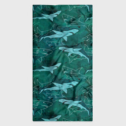 Бандана-труба Акулы не темно бирюзовом фоне, цвет: 3D-принт — фото 2
