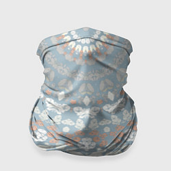 Бандана-труба Коралловый и серо-голубой, мандала, цвет: 3D-принт
