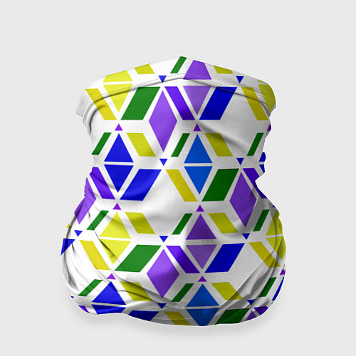 Бандана Разноцветный неоновый геометрический узор / 3D-принт – фото 1