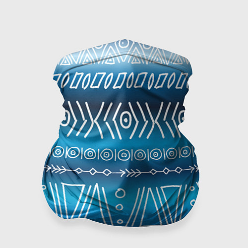 Бандана Узор в стиле бохо на синем фоне / 3D-принт – фото 1