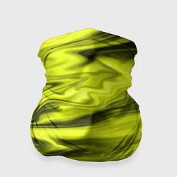 Бандана-труба Неоновый желтый с черным абстрактный узор, цвет: 3D-принт