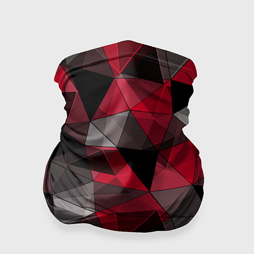 Бандана Красно-серый геометрический / 3D-принт – фото 1