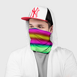 Бандана-труба Разноцветный неоновый полосатый узор, цвет: 3D-принт — фото 2