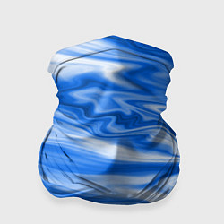 Бандана-труба Бело синий абстрактный фон Волны, цвет: 3D-принт
