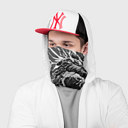 Бандана-труба Черно-белые волны, цвет: 3D-принт — фото 2