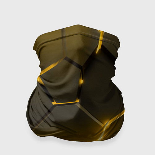 Бандана Золотые неоновые геометрические плиты / 3D-принт – фото 1