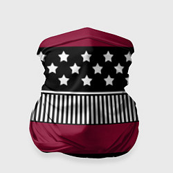 Бандана-труба Burgundy black striped pattern, цвет: 3D-принт