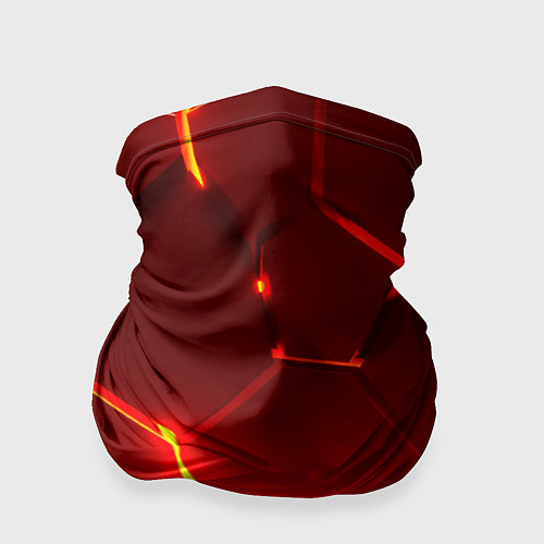 Бандана Красные неоновые геометрические плиты / 3D-принт – фото 1