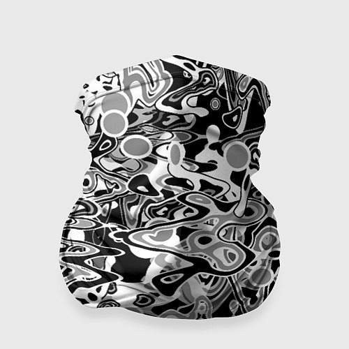 Бандана Черно-белый абстрактный паттерн / 3D-принт – фото 1