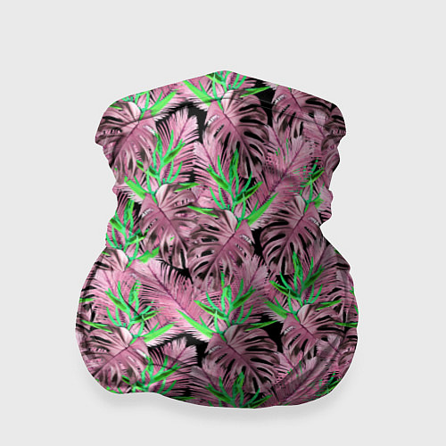 Бандана Tropical plants in brown and green / 3D-принт – фото 1