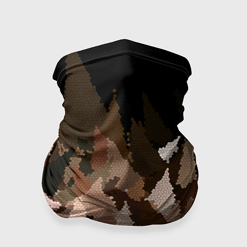 Бандана Abstract mosaic pattern brown and black / 3D-принт – фото 1