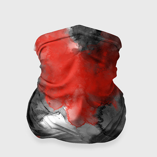 Бандана Черно-красная абстрактная текстура акварели / 3D-принт – фото 1