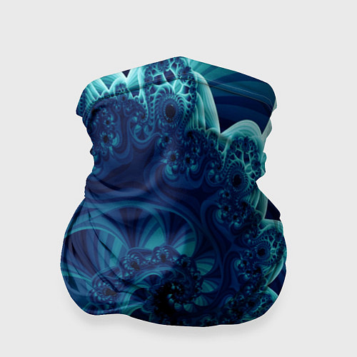 Бандана Закрученный синий фрактал / 3D-принт – фото 1