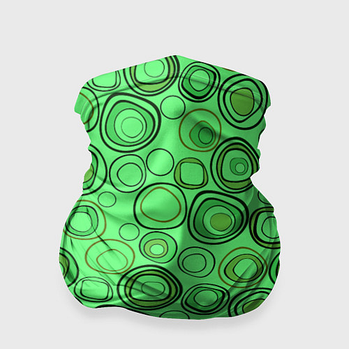 Бандана Ярко-зеленый неоновый абстрактный узор / 3D-принт – фото 1