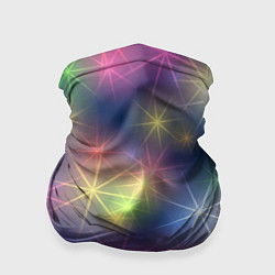 Бандана-труба Разноцветные неоновые блики, цвет: 3D-принт