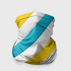 Бандана-труба Желтые и синие полосы, цвет: 3D-принт