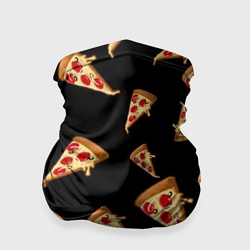 Бандана Куски пиццы на черном фоне / 3D-принт – фото 1