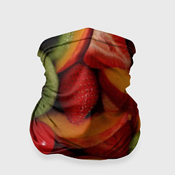 Бандана-труба Фруктово ягодный фон, цвет: 3D-принт