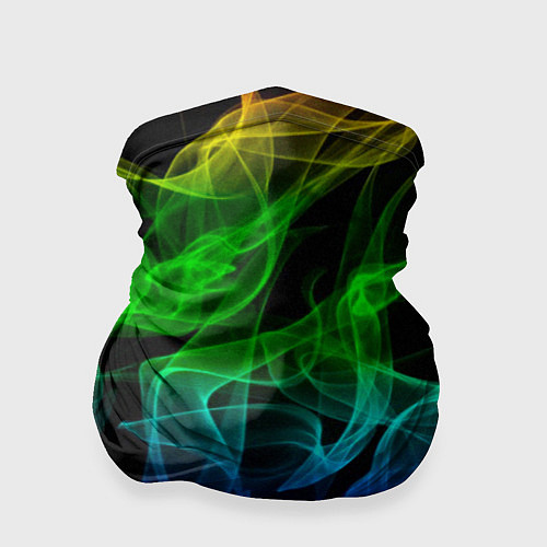 Бандана Разноцветный неоновый дым / 3D-принт – фото 1