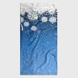 Бандана-труба Снежный узор на синем фоне, цвет: 3D-принт — фото 2
