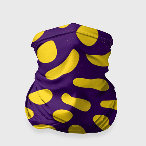 Бандана Желтые пятна на фиолетовом фоне / 3D-принт – фото 1