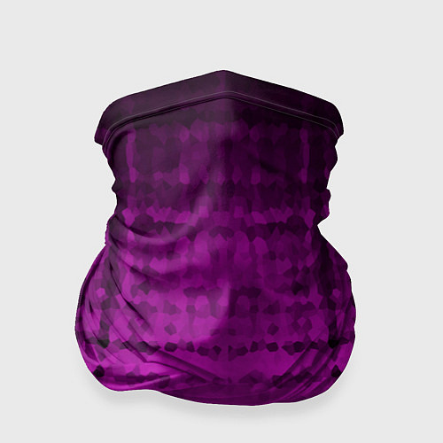 Бандана Абстрактный мозаичный черно - пурпурный узор / 3D-принт – фото 1