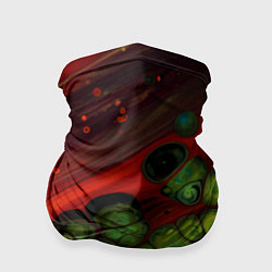 Бандана-труба Абстрактные красный песок и зелёные камни, цвет: 3D-принт